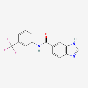 molecular formula C15H10F3N3O B5623963 N-[3-(trifluoromethyl)phenyl]-1H-benzimidazole-5-carboxamide 