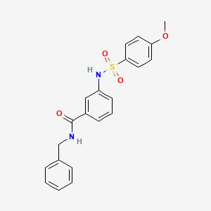 molecular formula C21H20N2O4S B5623966 N-benzyl-3-{[(4-methoxyphenyl)sulfonyl]amino}benzamide 