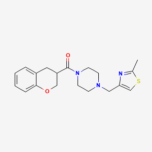 molecular formula C19H23N3O2S B5623980 1-(3,4-dihydro-2H-chromen-3-ylcarbonyl)-4-[(2-methyl-1,3-thiazol-4-yl)methyl]piperazine 