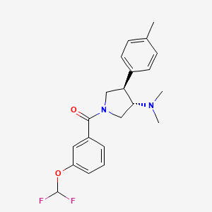 molecular formula C21H24F2N2O2 B5624011 (3S*,4R*)-1-[3-(difluoromethoxy)benzoyl]-N,N-dimethyl-4-(4-methylphenyl)pyrrolidin-3-amine 