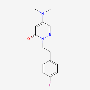 molecular formula C14H16FN3O B5624047 5-(dimethylamino)-2-[2-(4-fluorophenyl)ethyl]pyridazin-3(2H)-one 