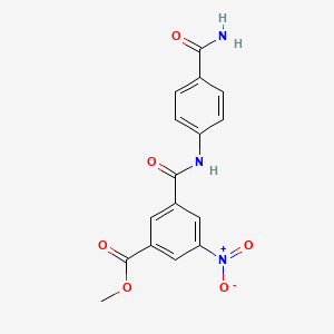 molecular formula C16H13N3O6 B5624055 methyl 3-({[4-(aminocarbonyl)phenyl]amino}carbonyl)-5-nitrobenzoate 