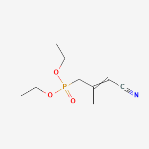 molecular formula C9H16NO3P B562411 膦酸，（3-氰基-2-甲基-2-丙烯基）-，二乙酯 CAS No. 87549-50-6