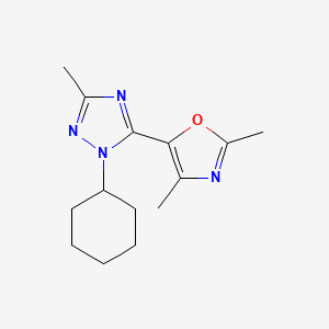 1-cyclohexyl-5-(2,4-dimethyl-1,3-oxazol-5-yl)-3-methyl-1H-1,2,4-triazole