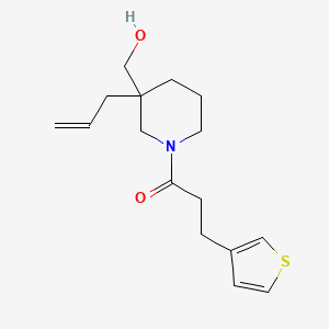 molecular formula C16H23NO2S B5624119 {3-allyl-1-[3-(3-thienyl)propanoyl]-3-piperidinyl}methanol 