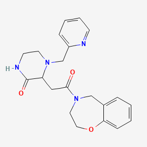 molecular formula C21H24N4O3 B5624136 3-[2-(2,3-dihydro-1,4-benzoxazepin-4(5H)-yl)-2-oxoethyl]-4-(2-pyridinylmethyl)-2-piperazinone 