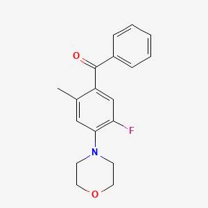 molecular formula C18H18FNO2 B5624167 [5-fluoro-2-methyl-4-(4-morpholinyl)phenyl](phenyl)methanone 