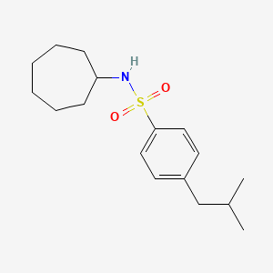 molecular formula C17H27NO2S B5624181 N-cycloheptyl-4-isobutylbenzenesulfonamide 