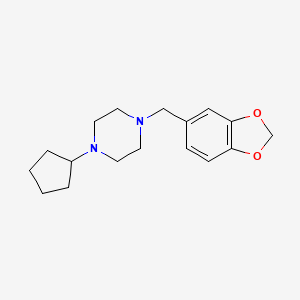 1-(1,3-benzodioxol-5-ylmethyl)-4-cyclopentylpiperazine