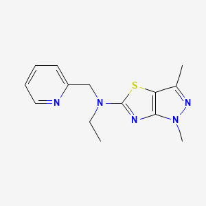 molecular formula C14H17N5S B5624221 N-ethyl-1,3-dimethyl-N-(pyridin-2-ylmethyl)-1H-pyrazolo[3,4-d][1,3]thiazol-5-amine 