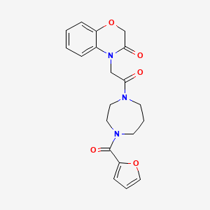 molecular formula C20H21N3O5 B5624257 4-{2-[4-(2-furoyl)-1,4-diazepan-1-yl]-2-oxoethyl}-2H-1,4-benzoxazin-3(4H)-one 