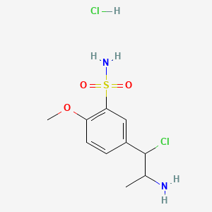 molecular formula C10H16Cl2N2O3S B562426 3-Chloro-3-(4'-methoxy-3'-sulfonamidophenyl)-2-propylamine, Hydrochloride CAS No. 86244-33-9