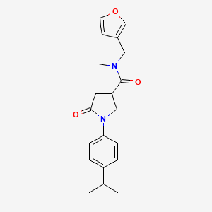 molecular formula C20H24N2O3 B5624307 N-(3-furylmethyl)-1-(4-isopropylphenyl)-N-methyl-5-oxo-3-pyrrolidinecarboxamide 