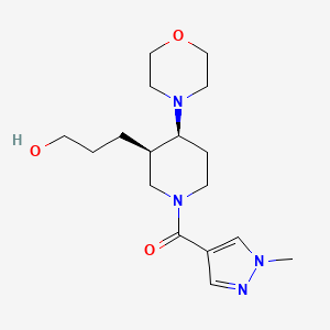molecular formula C17H28N4O3 B5624377 3-{(3R*,4S*)-1-[(1-methyl-1H-pyrazol-4-yl)carbonyl]-4-morpholin-4-ylpiperidin-3-yl}propan-1-ol 