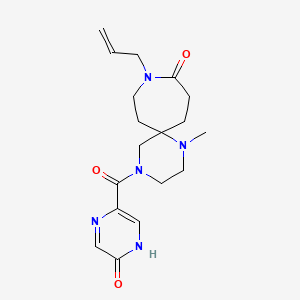 molecular formula C18H25N5O3 B5624414 9-allyl-4-[(5-hydroxy-2-pyrazinyl)carbonyl]-1-methyl-1,4,9-triazaspiro[5.6]dodecan-10-one 