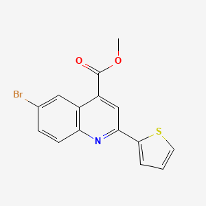 molecular formula C15H10BrNO2S B5624435 Methyl 6-bromo-2-thiophen-2-ylquinoline-4-carboxylate 