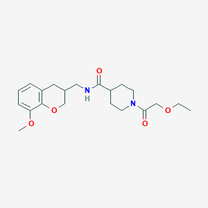 molecular formula C21H30N2O5 B5624448 1-(ethoxyacetyl)-N-[(8-methoxy-3,4-dihydro-2H-chromen-3-yl)methyl]piperidine-4-carboxamide 