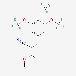B562445 3,4,5-Trimethoxy-d9-2'-cyano-di-hydrocinnamaldehyde Dimethylacetal CAS No. 1185144-63-1