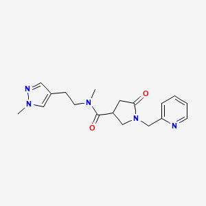 N-methyl-N-[2-(1-methyl-1H-pyrazol-4-yl)ethyl]-5-oxo-1-(2-pyridinylmethyl)-3-pyrrolidinecarboxamide