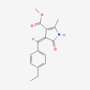 molecular formula C16H17NO3 B5624477 methyl 4-(4-ethylbenzylidene)-2-methyl-5-oxo-4,5-dihydro-1H-pyrrole-3-carboxylate 