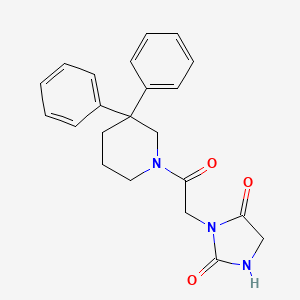 molecular formula C22H23N3O3 B5624494 3-[2-(3,3-diphenylpiperidin-1-yl)-2-oxoethyl]imidazolidine-2,4-dione 