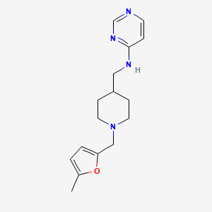 molecular formula C16H22N4O B5624503 N-({1-[(5-methyl-2-furyl)methyl]piperidin-4-yl}methyl)pyrimidin-4-amine 