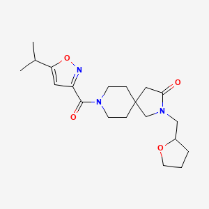 molecular formula C20H29N3O4 B5624504 8-[(5-isopropyl-3-isoxazolyl)carbonyl]-2-(tetrahydro-2-furanylmethyl)-2,8-diazaspiro[4.5]decan-3-one 