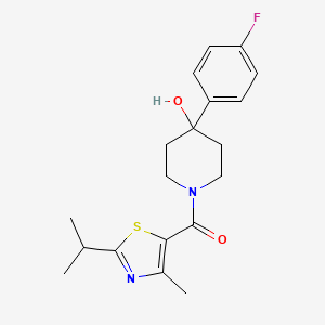 molecular formula C19H23FN2O2S B5624509 4-(4-fluorophenyl)-1-[(2-isopropyl-4-methyl-1,3-thiazol-5-yl)carbonyl]-4-piperidinol 