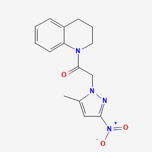 molecular formula C15H16N4O3 B5624535 1-[(5-methyl-3-nitro-1H-pyrazol-1-yl)acetyl]-1,2,3,4-tetrahydroquinoline 