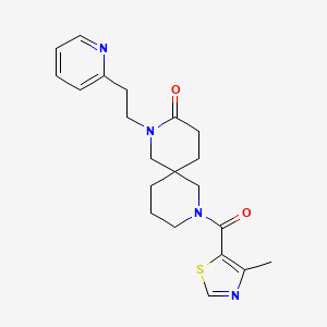 molecular formula C21H26N4O2S B5624539 8-[(4-methyl-1,3-thiazol-5-yl)carbonyl]-2-(2-pyridin-2-ylethyl)-2,8-diazaspiro[5.5]undecan-3-one 