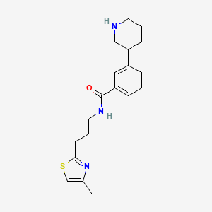 molecular formula C19H25N3OS B5624548 N-[3-(4-methyl-1,3-thiazol-2-yl)propyl]-3-piperidin-3-ylbenzamide 