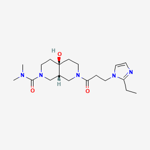 molecular formula C19H31N5O3 B5624578 (4aR*,8aR*)-7-[3-(2-ethyl-1H-imidazol-1-yl)propanoyl]-4a-hydroxy-N,N-dimethyloctahydro-2,7-naphthyridine-2(1H)-carboxamide 
