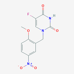 molecular formula C12H10FN3O5 B5624608 5-fluoro-1-(2-methoxy-5-nitrobenzyl)-2,4(1H,3H)-pyrimidinedione 