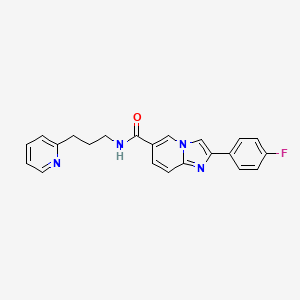 2-(4-fluorophenyl)-N-(3-pyridin-2-ylpropyl)imidazo[1,2-a]pyridine-6-carboxamide