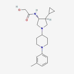 molecular formula C21H31N3O2 B5624637 N-{rel-(3R,4S)-4-cyclopropyl-1-[1-(3-methylphenyl)-4-piperidinyl]-3-pyrrolidinyl}-2-hydroxyacetamide dihydrochloride 