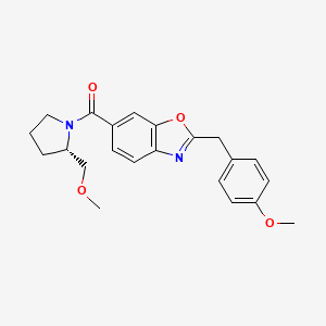 molecular formula C22H24N2O4 B5624706 2-(4-methoxybenzyl)-6-{[(2S)-2-(methoxymethyl)pyrrolidin-1-yl]carbonyl}-1,3-benzoxazole 