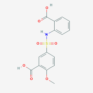 molecular formula C15H13NO7S B5624742 5-{[(2-carboxyphenyl)amino]sulfonyl}-2-methoxybenzoic acid 