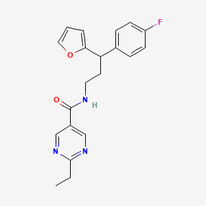 molecular formula C20H20FN3O2 B5624757 2-ethyl-N-[3-(4-fluorophenyl)-3-(2-furyl)propyl]-5-pyrimidinecarboxamide 