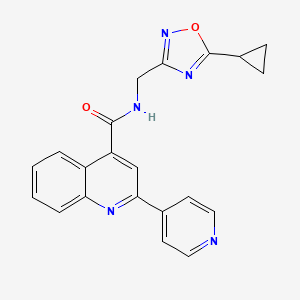 molecular formula C21H17N5O2 B5624795 N-[(5-cyclopropyl-1,2,4-oxadiazol-3-yl)methyl]-2-(4-pyridinyl)-4-quinolinecarboxamide 