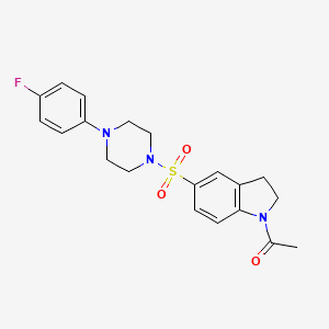 molecular formula C20H22FN3O3S B5624801 1-acetyl-5-{[4-(4-fluorophenyl)-1-piperazinyl]sulfonyl}indoline 