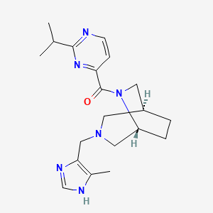molecular formula C20H28N6O B5624811 (1S*,5R*)-6-[(2-isopropyl-4-pyrimidinyl)carbonyl]-3-[(4-methyl-1H-imidazol-5-yl)methyl]-3,6-diazabicyclo[3.2.2]nonane 