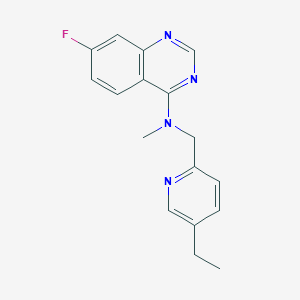 molecular formula C17H17FN4 B5624825 N-[(5-ethylpyridin-2-yl)methyl]-7-fluoro-N-methylquinazolin-4-amine 