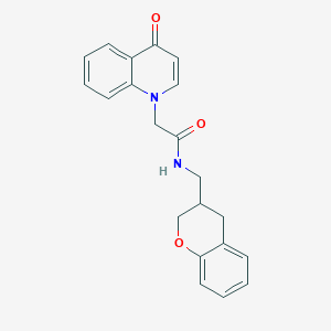 molecular formula C21H20N2O3 B5624834 N-(3,4-dihydro-2H-chromen-3-ylmethyl)-2-(4-oxoquinolin-1(4H)-yl)acetamide 