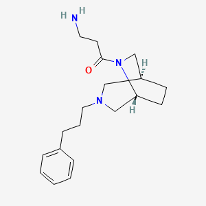 molecular formula C19H29N3O B5624837 {3-oxo-3-[rel-(1S,5R)-3-(3-phenylpropyl)-3,6-diazabicyclo[3.2.2]non-6-yl]propyl}amine dihydrochloride 