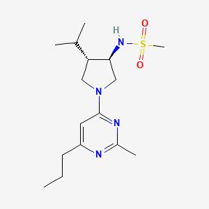 molecular formula C16H28N4O2S B5624847 N-[rel-(3R,4S)-4-isopropyl-1-(2-methyl-6-propyl-4-pyrimidinyl)-3-pyrrolidinyl]methanesulfonamide hydrochloride 