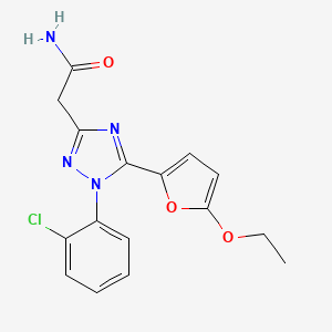 molecular formula C16H15ClN4O3 B5624855 2-[1-(2-chlorophenyl)-5-(5-ethoxy-2-furyl)-1H-1,2,4-triazol-3-yl]acetamide 