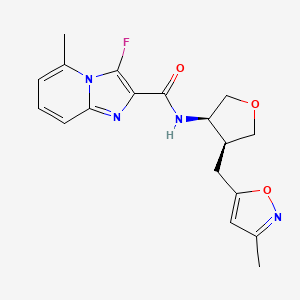 molecular formula C18H19FN4O3 B5624860 3-fluoro-5-methyl-N-{(3R*,4S*)-4-[(3-methylisoxazol-5-yl)methyl]tetrahydrofuran-3-yl}imidazo[1,2-a]pyridine-2-carboxamide 