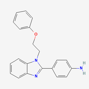 molecular formula C21H19N3O B5624866 4-[1-(2-phenoxyethyl)-1H-benzimidazol-2-yl]aniline 
