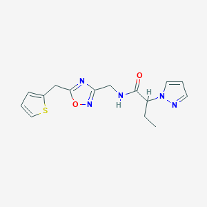 molecular formula C15H17N5O2S B5624877 2-(1H-pyrazol-1-yl)-N-{[5-(2-thienylmethyl)-1,2,4-oxadiazol-3-yl]methyl}butanamide 
