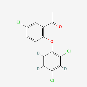 molecular formula C14H9Cl3O2 B562489 1-[5-氯-2-(2,4-二氯苯氧基)苯基乙酮]-d3 CAS No. 1189886-69-8